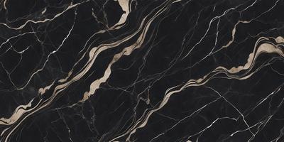 The primary subject of the image is a marble countertop with a black and white pattern. The setting is a kitchen, and the visual style is a close-up of the marble countertop. The colors and mood of the image are predominantly black and white, giving it a classic and elegant appearance.
