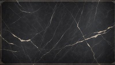 The primary subject of the image is a marble countertop with a black background. The countertop is made of marble, which gives it a luxurious and elegant appearance. The visual style of the image is a close-up of the marble countertop, showcasing its texture and details. The colors in the image are predominantly black and white, giving it a classic and timeless feel.