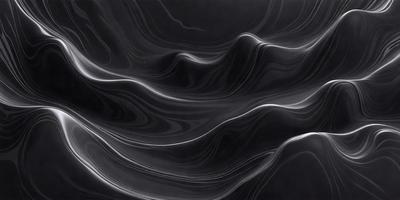 The primary subject of the image is a black and white photograph of a wave. The setting is a black background, which emphasizes the wave's shape and texture. The visual style is a close-up of the wave, capturing its intricate details. The colors and mood of the image are predominantly black and white, creating a dramatic and timeless atmosphere.