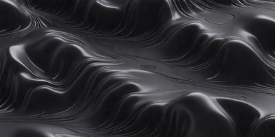 The primary subject of the image is a black, textured surface that appears to be a piece of art or a design. The setting is a black background, and the visual style is a close-up of the artwork. The colors and mood of the image are predominantly dark and moody, with the black surface being the main focus.
