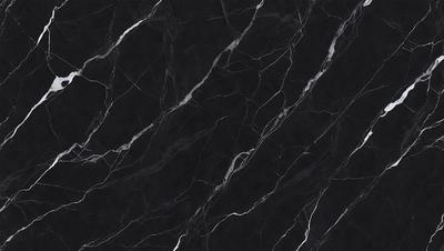 The primary subject of the image is a black marble countertop. The setting is a kitchen, with the countertop being the main focus of the scene. The visual style is a close-up of the marble countertop, showcasing its texture and pattern. The colors and mood of the image are predominantly dark, with the black marble countertop being the main source of contrast.