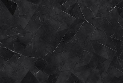 The primary subject of the image is a black and white marble tile pattern. The setting is a black background, which contrasts with the marble tile pattern. The visual style is a close-up of the marble tile pattern, showcasing its intricate details. The colors and mood of the image are predominantly black and white, giving it a classic and elegant appearance.