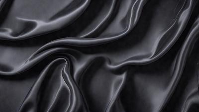 The primary subject of the image is a close-up of a black fabric, possibly a piece of clothing or a curtain. The setting is a dark background, which emphasizes the fabric's texture and pattern. The visual style appears to be a drawing or illustration, as the fabric is depicted in a detailed and artistic manner. The colors and mood of the image are predominantly dark, with the black fabric serving as the focal point and creating a sense of mystery or sophistication.