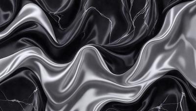 The primary subject of the image is a close-up of a black and white patterned surface, which appears to be a piece of art or a textured wall. The setting is a dark room, and the visual style is a combination of a photo and a drawing. The dominant colors are black and white, creating a moody and dramatic atmosphere.