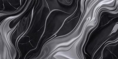 The primary subject of the image is a black and white photo of a marble countertop. The setting is a kitchen, with the countertop being the main focus of the scene. The visual style is a close-up of the marble countertop, showcasing its texture and pattern. The colors and mood of the image are predominantly black and white, giving it a classic and elegant appearance.