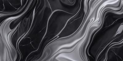 The primary subject of the image is a black and white marble pattern. The setting is a black background, which contrasts with the marble pattern. The visual style is a close-up of the marble pattern, showcasing its intricate details. The colors and mood of the image are predominantly black and white, giving it a classic and elegant appearance.