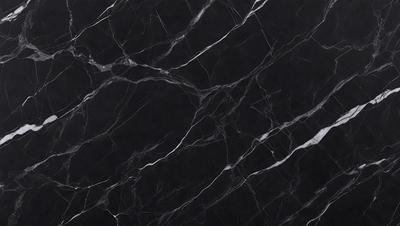 The primary subject of the image is a marble countertop with a black background. The visual style is a close-up of the marble countertop, showcasing its texture and pattern. The colors and mood of the image are predominantly black, giving it a sleek and modern appearance.