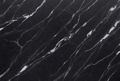 The primary subject of the image is a marble wall with a black background. The visual style is a close-up of the marble wall, showcasing its texture and pattern. The colors and mood of the image are predominantly black, giving it a sleek and modern appearance.