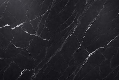 The primary subject of the image is a black marble tile. The setting is a black and white photo, which gives the image a classic and timeless appearance. The visual style is a close-up of the marble tile, showcasing its texture and details. The colors and mood of the image are predominantly black and white, creating a sense of elegance and sophistication.
