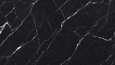 The primary subject of the image is a marble countertop with a black background. The countertop features a pattern of white and black veins, giving it a unique and elegant appearance. The visual style of the image is a close-up of the marble countertop, showcasing its intricate details. The colors and mood of the image are predominantly black and white, creating a sophisticated and timeless atmosphere.