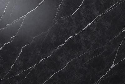 The primary subject of the image is a black marble wall. The setting is a dark room, and the visual style is a close-up of the marble wall. The colors and mood of the image are predominantly dark, with the black marble wall being the main focus.