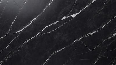 The primary subject of the image is a marble countertop with a black and white pattern. The setting is a kitchen, and the visual style is a photo. The countertop has a black and white marble pattern, and the overall atmosphere is elegant and sophisticated.