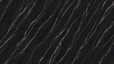 The primary subject of the image is a black and white patterned wallpaper. The setting is a wall, and the visual style is a close-up of the pattern. The dominant colors are black and white, creating a classic and timeless atmosphere.