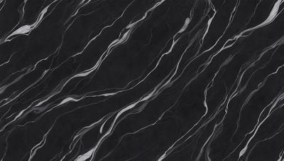 The primary subject of the image is a black and white marble pattern. The setting is a black background, and the visual style is a close-up of the marble pattern. The colors and mood of the image are predominantly black and white, creating a classic and elegant atmosphere.
