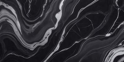 The primary subject of the image is a black and white marble pattern. The setting is a black background, which contrasts with the marble pattern. The visual style is a close-up of the marble pattern, showcasing its intricate details. The colors and mood of the image are predominantly black and white, giving it a classic and elegant appearance.