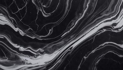 The primary subject of the image is a marble-like pattern, which is the main object, scene, or focus of the image. The setting or background is a black surface, which contrasts with the marble-like pattern. The visual style of the image is a combination of photo and digital art, creating a unique and intricate design. The colors and mood of the image are predominantly dark, with the marble-like pattern being the main source of visual interest.