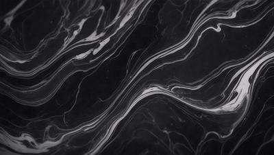 The primary subject of the image is a black and white marble pattern. The setting is a dark background, which contrasts with the marble pattern. The visual style is a close-up of the marble pattern, showcasing its intricate details. The colors and mood of the image are predominantly dark, with the marble pattern being the main focus and source of visual interest.