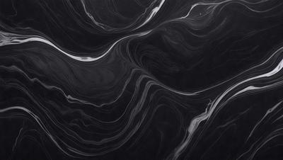 The primary subject of the image is a black and white marble pattern. The setting is a dark background, which contrasts with the marble pattern. The visual style is a close-up of the marble pattern, showcasing its intricate details. The colors and mood of the image are predominantly dark, with the marble pattern being the main focus and source of visual interest.