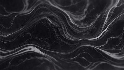 The primary subject of the image is a marble surface with a black background. The setting appears to be a dark room, possibly a bathroom. The visual style of the image is a close-up of the marble surface, which gives it a textured and intricate appearance. The colors in the image are predominantly black and white, creating a moody and dramatic atmosphere.