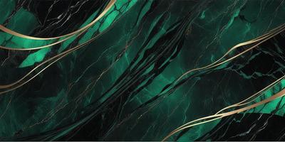 The primary subject of the image is a close-up of a marble-like surface with a green and black color scheme. The setting is a dark room, and the visual style appears to be a digital art or illustration. The dominant colors are green and black, creating a moody and dramatic atmosphere.
