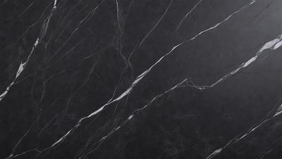 The primary subject of the image is a close-up of a marble countertop. The setting is a kitchen, with the countertop being the main focus of the scene. The visual style is a photo, capturing the intricate details of the marble surface. The colors and mood of the image are predominantly black and white, giving it a classic and elegant appearance.