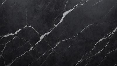 The primary subject of the image is a close-up of a marble wall with a black background. The setting is a room with a black marble wall, and the visual style is a photo. The colors and mood of the image are predominantly black and white, giving it a classic and elegant appearance.