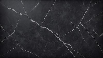 The primary subject of the image is a close-up of a marble surface, showcasing its texture and pattern. The setting is a black background, which contrasts with the marble surface. The visual style is a photo, capturing the intricate details of the marble. The colors and mood of the image are predominantly black and white, giving it a classic and elegant appearance.