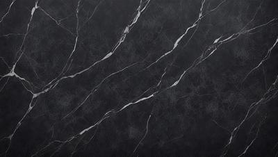 The primary subject of the image is a marble countertop with a black background. The countertop features a pattern of white and black stripes, giving it a unique and elegant appearance. The visual style of the image is a close-up of the marble countertop, showcasing its intricate design and texture. The colors and mood of the image are predominantly black and white, creating a sophisticated and timeless atmosphere.