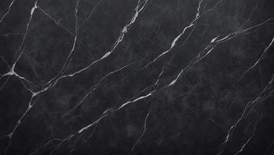 The primary subject of the image is a marble countertop with a black background. The countertop features a pattern of white and black stripes, giving it a unique and elegant appearance. The visual style of the image is a close-up of the marble countertop, showcasing its intricate design and texture. The colors and mood of the image are predominantly black and white, creating a sophisticated and timeless atmosphere.