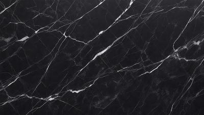 The primary subject of the image is a marble countertop with a black background. The countertop features a pattern of white and black stripes, giving it a unique and elegant appearance. The visual style of the image is a close-up of the marble countertop, showcasing its intricate design and texture. The colors and mood of the image are predominantly black and white, creating a sophisticated and timeless atmosphere.