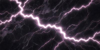 The primary subject of the image is a bright, pink lightning bolt, which is the main focus of the image. The setting is a dark, marbled surface, which serves as the backdrop for the lightning bolt. The visual style of the image is a digital art or illustration, as the lightning bolt is depicted in a stylized manner. The colors and mood of the image are predominantly dark and dramatic, with the pink lightning bolt standing out as the main source
