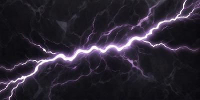 The primary subject of the image is a bright, electrical light that is illuminating a dark background. The light appears to be a lightning bolt, creating a dramatic and intense visual effect. The setting is a black background, which contrasts with the light, making it the focal point of the image. The visual style is a combination of digital art and illustration, as the lightning bolt is depicted in a stylized manner. The colors and mood of the image are predominantly dark,
