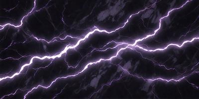 The primary subject of the image is a purple lightning bolt, which is the main object, scene, or focus of the image. The setting/background features a black marble surface, which adds a dramatic and contrasting element to the visual style. The lightning bolt is depicted in a digital art or illustration format, creating a striking and eye-catching visual effect. The colors and mood of the image are predominantly purple, which gives the scene a unique and artistic atmosphere.