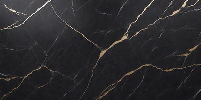 The primary subject of the image is a black marble countertop with gold accents. The setting is a kitchen or bathroom counter, and the visual style is a close-up of the marble countertop. The dominant colors are black and gold, creating a luxurious and elegant atmosphere.