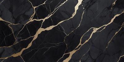 The primary subject of the image is a marble countertop with a gold and black pattern. The setting is a kitchen, and the visual style is a close-up of the countertop. The dominant colors are gold and black, creating a luxurious and elegant atmosphere.