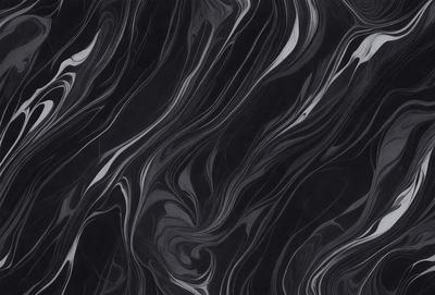 The primary subject of the image is a black and white patterned background, featuring a swirling design. The setting is a dark background, which contrasts with the swirling pattern. The visual style is a combination of a photo and a digital art, illustration, or drawing. The dominant colors are black and white, creating a bold and striking atmosphere.