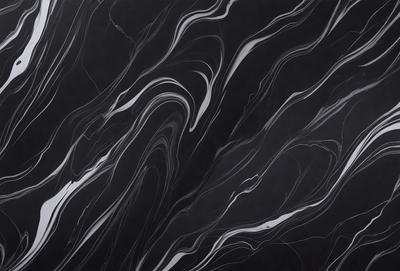 The primary subject of the image is a black and white marble pattern. The setting is a dark background, which contrasts with the marble pattern. The visual style is a close-up of the marble pattern, showcasing its intricate details. The colors and mood of the image are predominantly dark, with the marble pattern providing a sense of depth and texture.