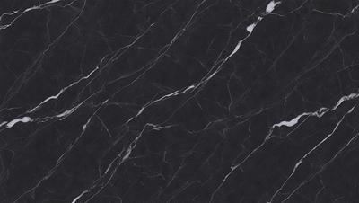 The primary subject of the image is a marble countertop with a black background. The visual style is a close-up of the marble countertop, showcasing its texture and pattern. The colors and mood of the image are predominantly black, giving it a sleek and modern appearance.
