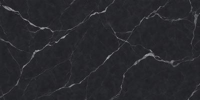 The primary subject of the image is a black marble tile. The setting is a black background, which creates a striking contrast with the marble tile. The visual style is a close-up of the marble tile, showcasing its texture and pattern. The colors and mood of the image are predominantly black, giving it a sleek and modern appearance.