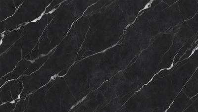The primary subject of the image is a black marble countertop. The setting is a kitchen, with the countertop being the main focus of the scene. The visual style is a close-up of the marble countertop, showcasing its texture and pattern. The colors and mood of the image are predominantly dark, with the black marble countertop being the main source of contrast.