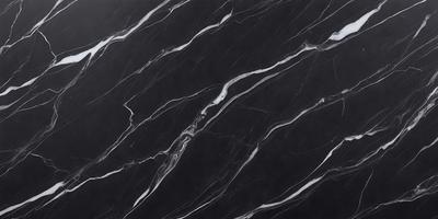 The primary subject of the image is a marble countertop with a black background. The countertop features a pattern of white and black stripes, giving it a unique and elegant appearance. The visual style of the image is a close-up of the marble countertop, showcasing its intricate design and texture. The colors and mood of the image are predominantly black and white, creating a sophisticated and timeless atmosphere.