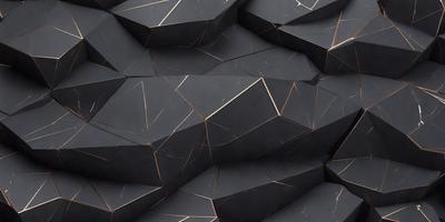 The primary subject of the image is a black and gold patterned surface, which appears to be a piece of art or a decorative item. The setting is a black background, which contrasts with the patterned surface. The visual style is a close-up of the pattern, showcasing its intricate details. The colors and mood of the image are predominantly black and gold, giving it a sophisticated and elegant appearance.