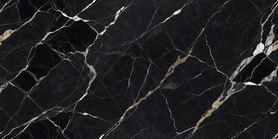 The primary subject of the image is a marble countertop with a black and gold pattern. The setting is a kitchen, and the visual style is a close-up of the countertop. The dominant colors are black and gold, creating a luxurious and elegant atmosphere.