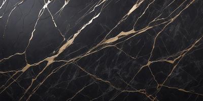 The primary subject of the image is a marble countertop with a black background. The countertop features a pattern of gold and black stripes, giving it a luxurious and elegant appearance. The visual style of the image is a close-up of the marble countertop, showcasing its intricate design and texture. The colors and mood of the image are predominantly black and gold, creating a sophisticated and timeless atmosphere.