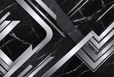 The primary subject of the image is a black and white marble pattern. The setting is a black and white marble surface, which serves as the background. The visual style is a combination of digital art and illustration, creating a unique and artistic representation of the marble pattern. The colors and mood of the image are predominantly black and white, giving it a classic and elegant appearance.