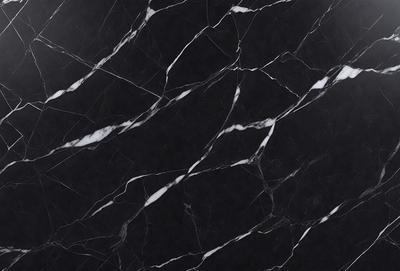 The primary subject of the image is a marble wall with a black and white pattern. The setting is a room with a black and white marble floor. The visual style is a close-up of the marble wall, showcasing its intricate pattern. The colors and mood of the image are predominantly black and white, giving it a classic and elegant appearance.