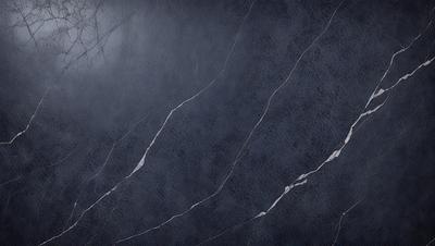 The primary subject of the image is a close-up of a marble wall with a blue tint. The setting is a room with a blue-gray background. The visual style is a combination of a photo and digital art, creating a unique and artistic representation of the marble wall. The colors and mood of the image are predominantly blue and gray, giving it a calm and sophisticated atmosphere.