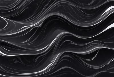 The primary subject of the image is a black and white pattern, which appears to be a digital art or illustration. The setting is a black background, and the visual style is a combination of artistic and textured elements. The dominant colors are black and white, creating a bold and striking atmosphere.