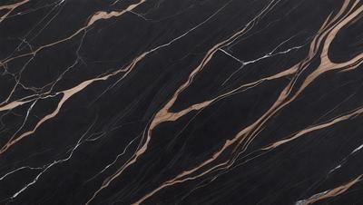 The primary subject of the image is a close-up of a marble countertop with a black and brown color scheme. The setting is a kitchen or bathroom counter, and the visual style is a realistic representation of the marble surface. The countertop appears to be made of wood and marble, giving it a unique and elegant appearance. The colors and mood of the image are dark and sophisticated, creating a sense of luxury and refinement.