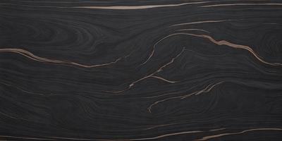 The primary subject of the image is a wooden table with a unique and intricate pattern on its surface. The table appears to be made of dark wood, and the pattern is reminiscent of a wood grain. The setting is a room with a black background, which emphasizes the wooden table and its pattern. The visual style of the image is a close-up of the wooden table, showcasing its distinctive design. The colors and mood of the image are dark and moody, with the wooden table being the foc